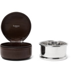 Lorenzi Milano - Silver-Tone Collapsible Cup with Cross-Grain Leather Case - Silver