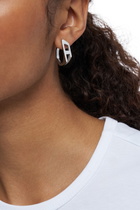 Diesel Stainless steel hoop earring - Earrings - Unisex - Silver