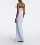 Safiyaa Soshin feather-trimmed crêpe gown
