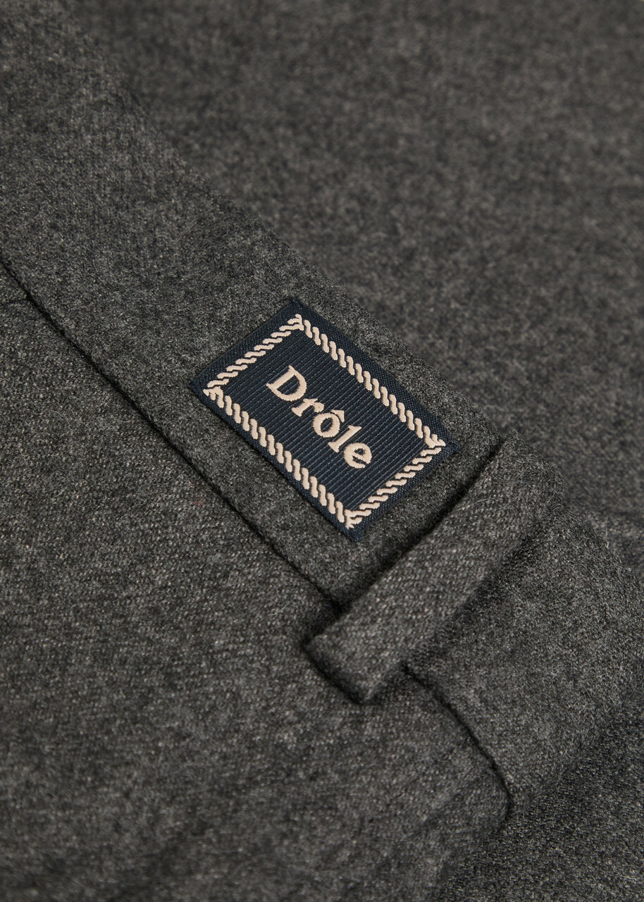 DRÔLE DE Monsieur Le Pantalon à Plis Turn-up Wool-blend Cropped Trousers Grey
