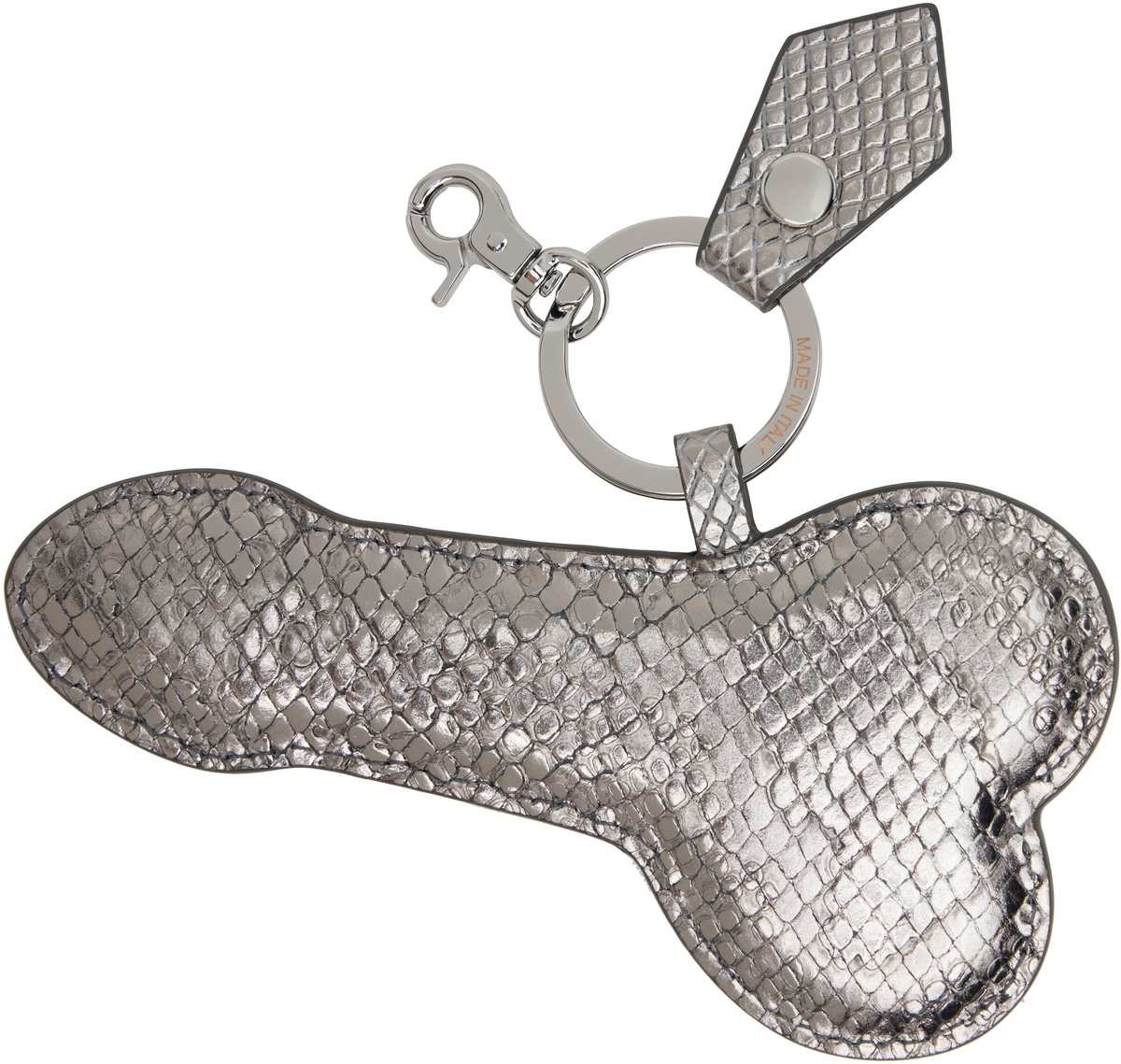 Vivienne Westwood Silver Snake Embossed 'Penis' Keychain Vivienne