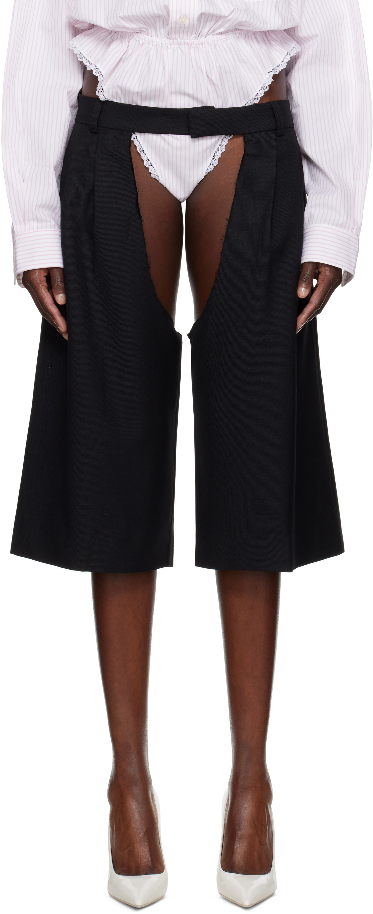 VAQUERA Black Chap Shorts