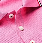 Moncler - Contrast-Tipped Cotton-Piqué Polo Shirt - Pink