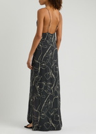 Faithfull The Brand Aurelié Printed Woven Maxi Dress Navy