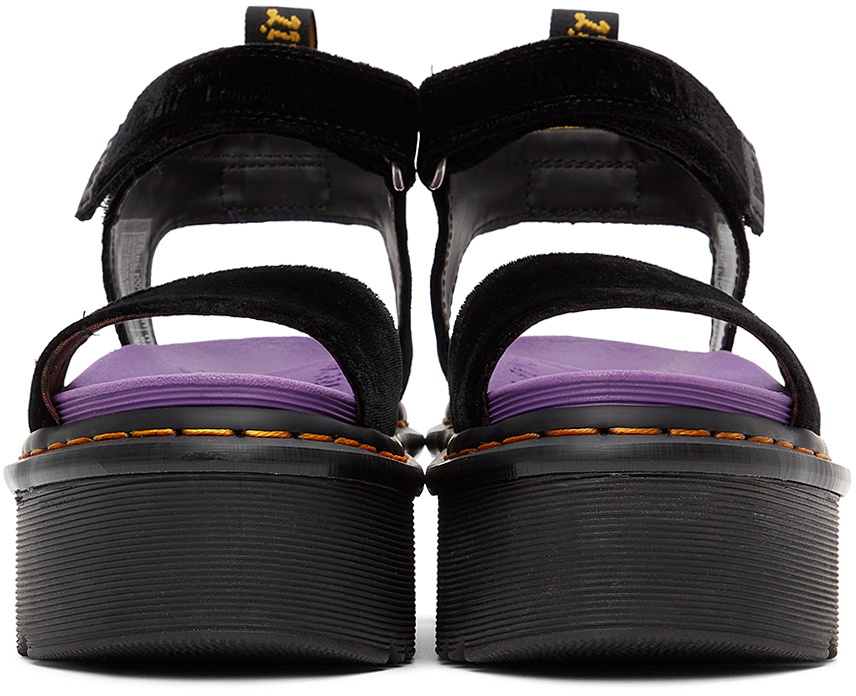 Dr. Martens Black X-Girl Edition Velvet Platform Sandals Dr. Martens
