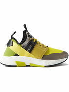 TOM FORD - Jago Scuba, Mesh and Leather Sneakers - Yellow