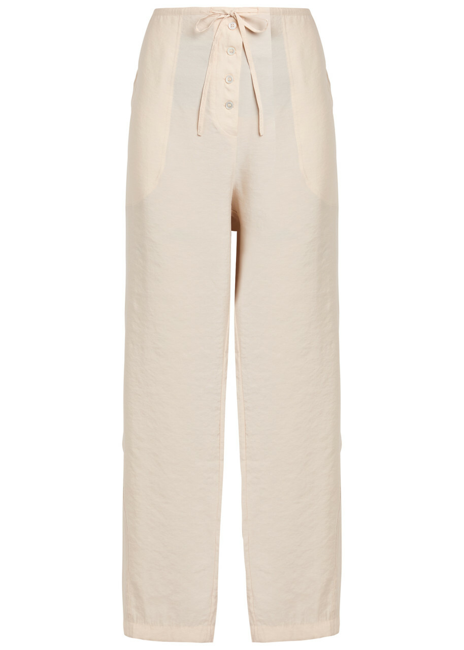 Studio Nicholson Drawstring Straight-leg Modal-blend Trousers Beige