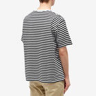 Nanamica Men's COOLMAX Stripe T-Shirt in Black/White