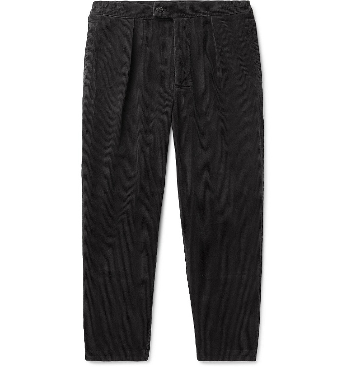 Photo: Barbour White Label - Tapered Cotton-Corduroy Trousers - Black