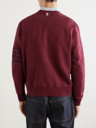 Thom Browne - 4-Bar Stripe Cotton-Jersey Sweatshirt - Burgundy