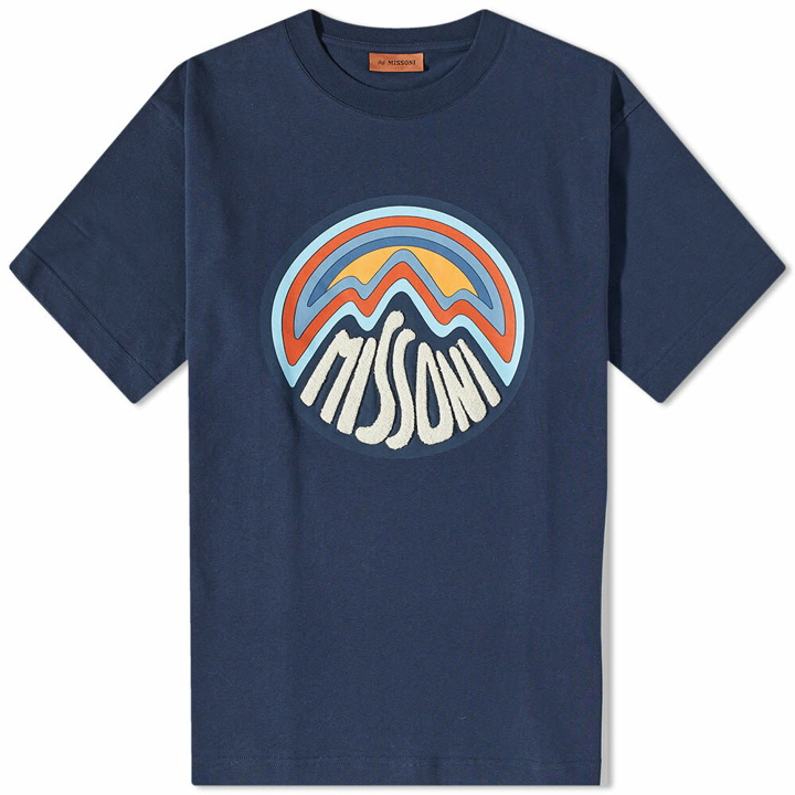 Photo: Missoni Men's Mountain Logo T-Shirt in Navy