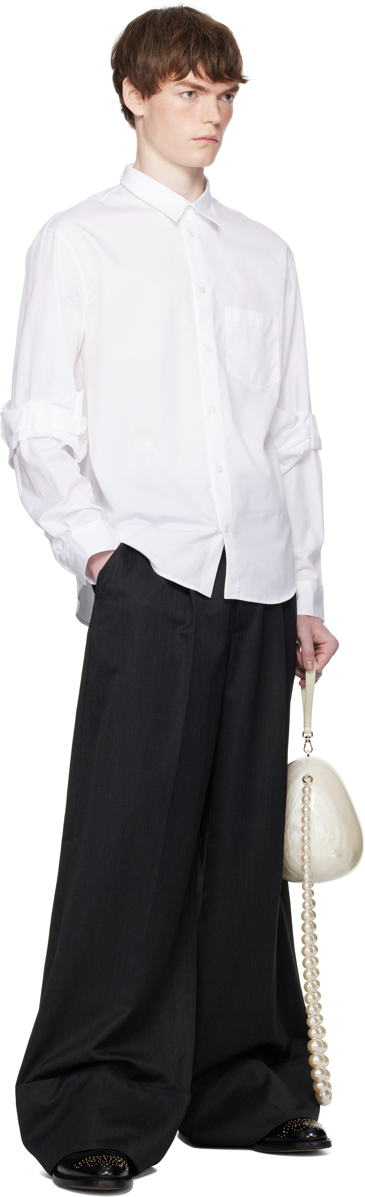 Simone Rocha Gray Wide Leg Multi Belt Loop Trousers