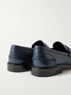 VINNY's - Townee Polished-Leather Penny Loafers - Blue