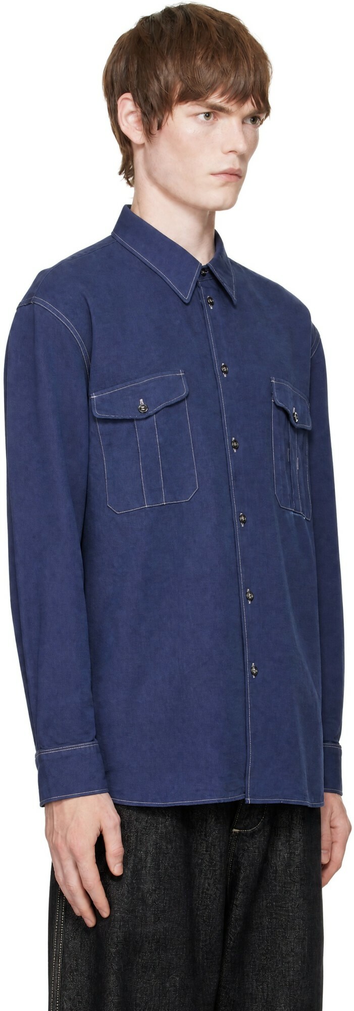 Studio Nicholson Navy Louro Shirt