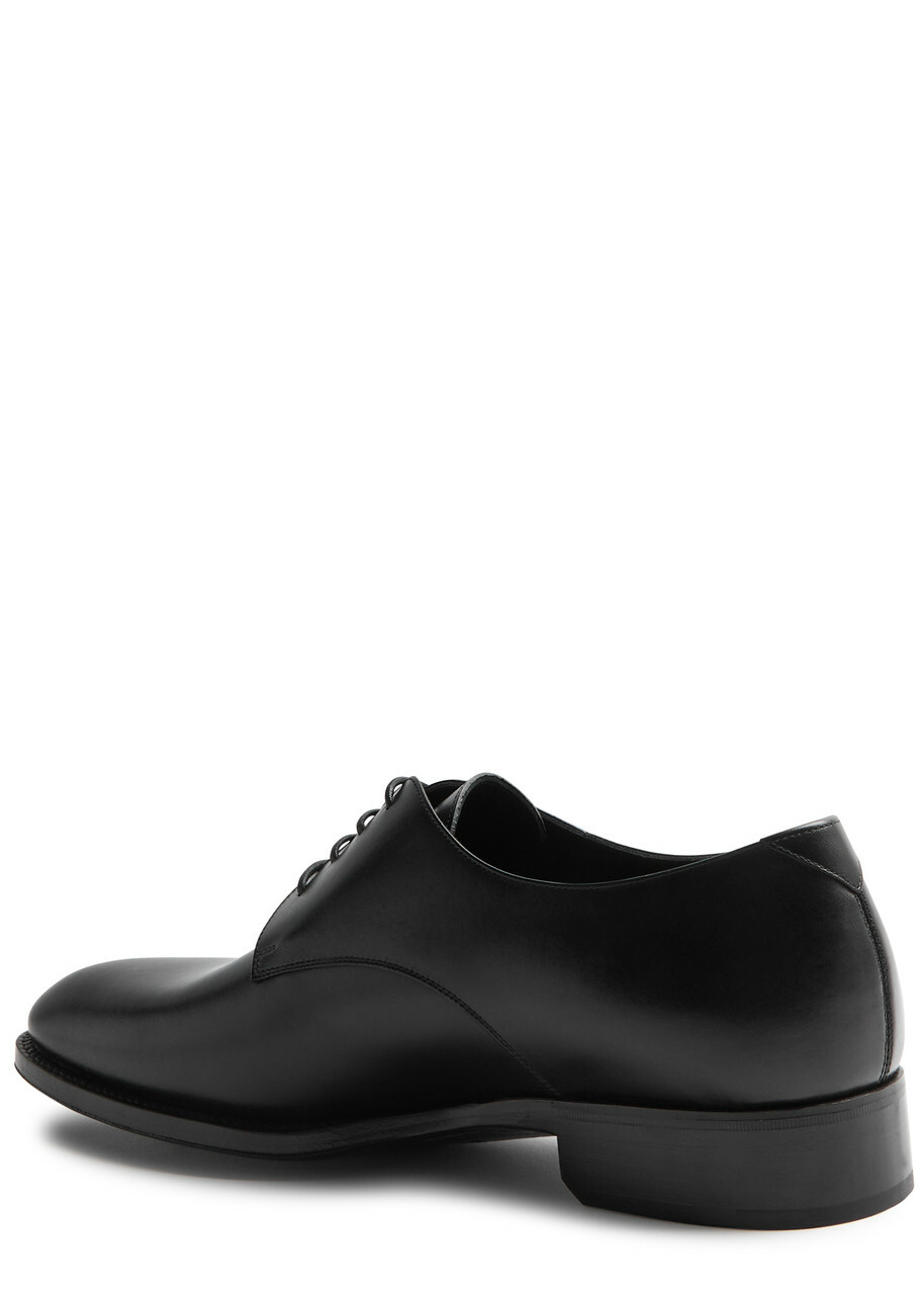 Saint Laurent Adrien Leather Derby Shoes Black