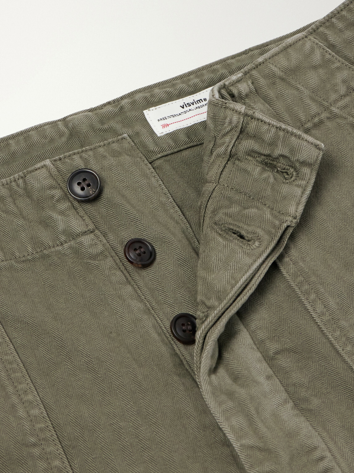 Visvim - Benning Straigh-Leg Herringbone Cotton Trousers - Green