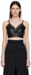 Alexander McQueen Black Leather Tank Top