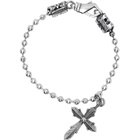 Emanuele Bicocchi Silver Cross Charm Disco Chain Bracelet