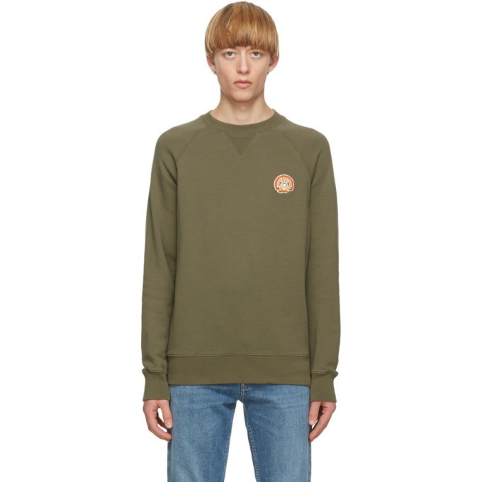 Photo: Maison Kitsune Khaki Flower Fox Sweatshirt