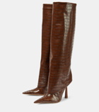 Gia Borghini Rosie 31 croc-effect knee-high boots