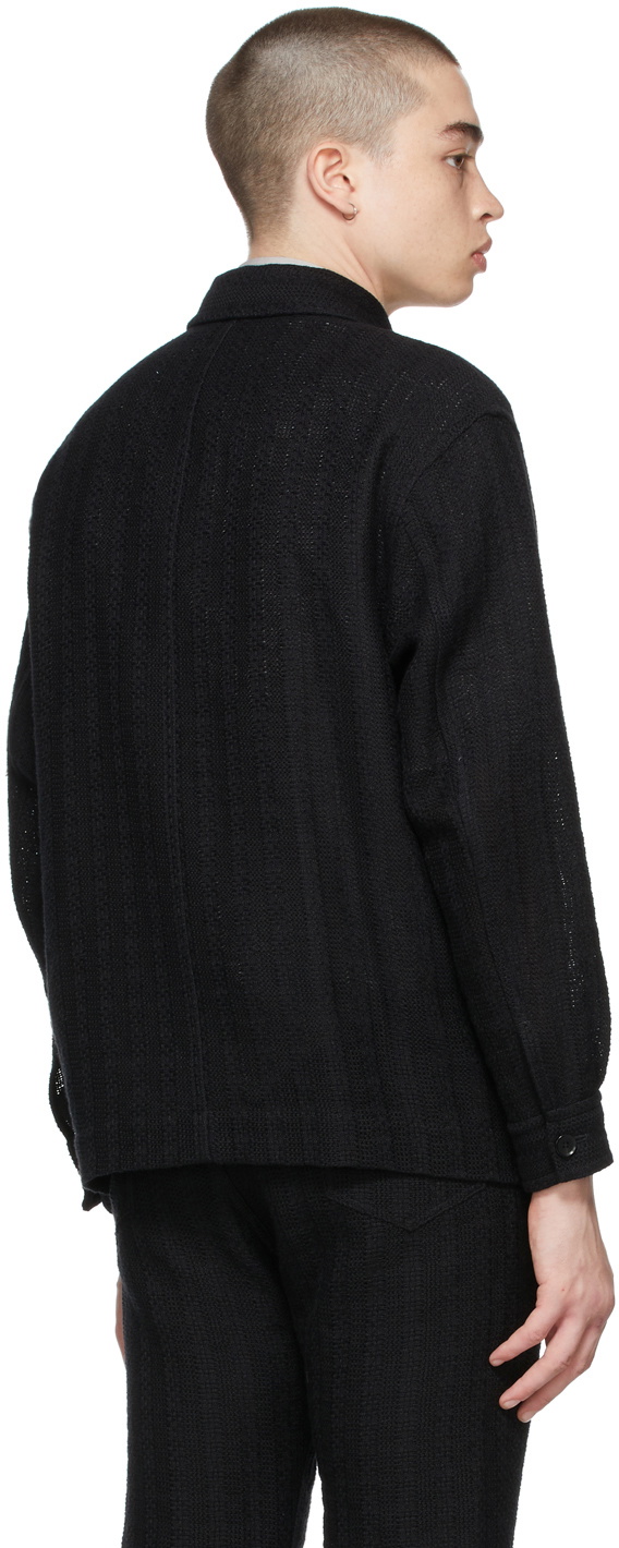 AURALEE Black Linen Leno Blouson Jacket