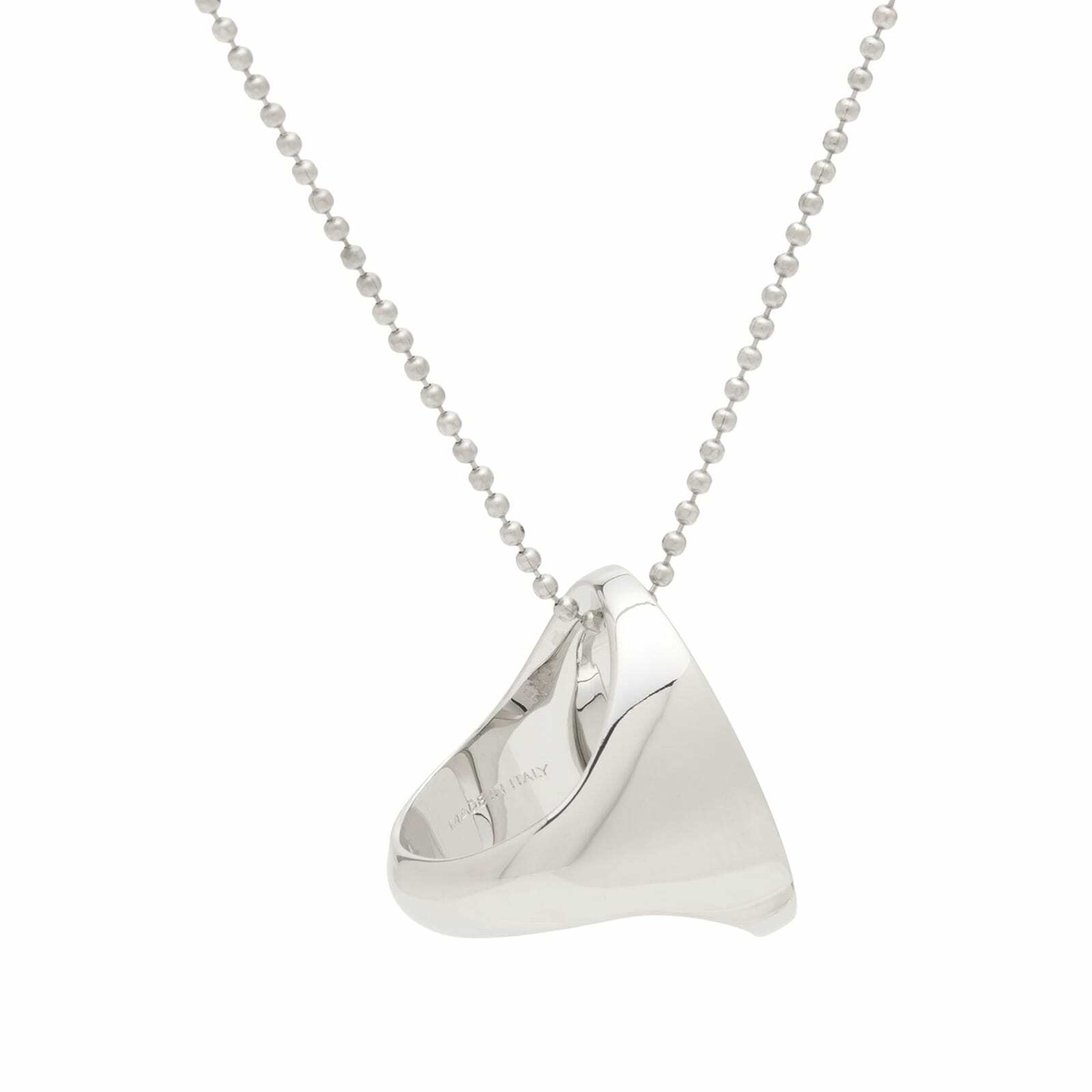 MM6 Maison Margiela Men's Open Signet Necklace in Polished