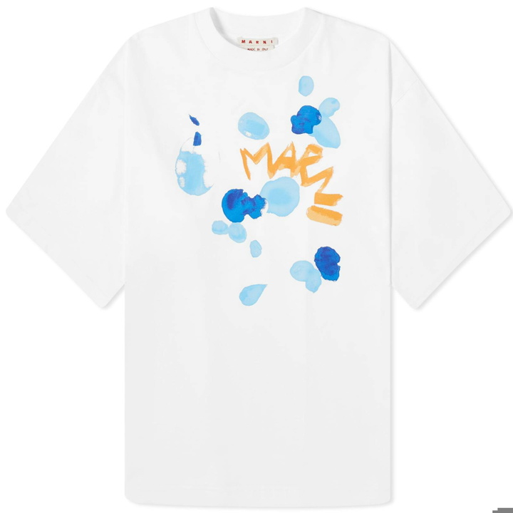 Photo: Marni Men's Dripping Print T-Shirt in Lily White