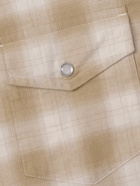 TOM FORD - Checked Cotton-Flannel Western Shirt - Neutrals