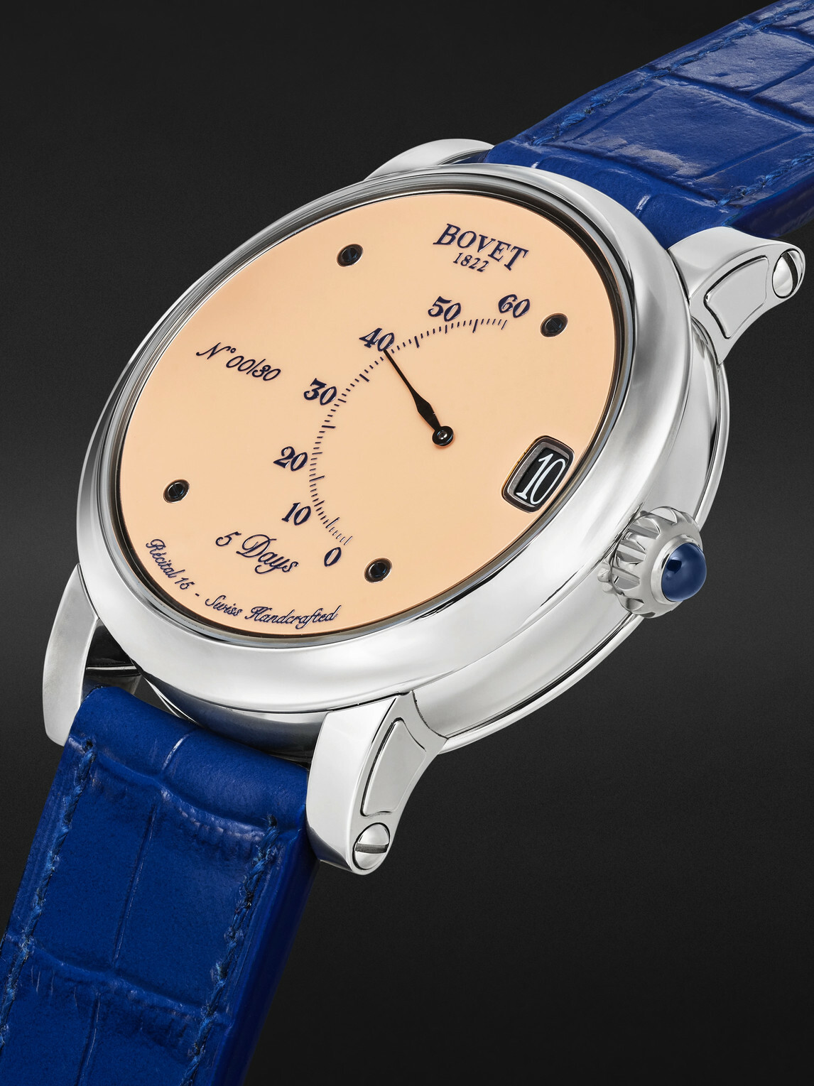 Bovet - Récital 15 Limited Edition Hand-Wound 42mm Titanium and Leather Watch, Ref. No. R150021
