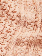 Greg Lauren - Cable-Knit Cotton Cardigan - Pink