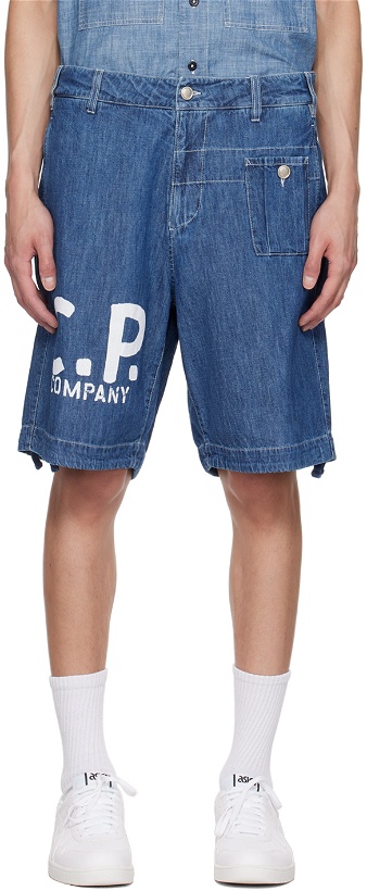 Photo: C.P. Company Blue Utility Denim Shorts
