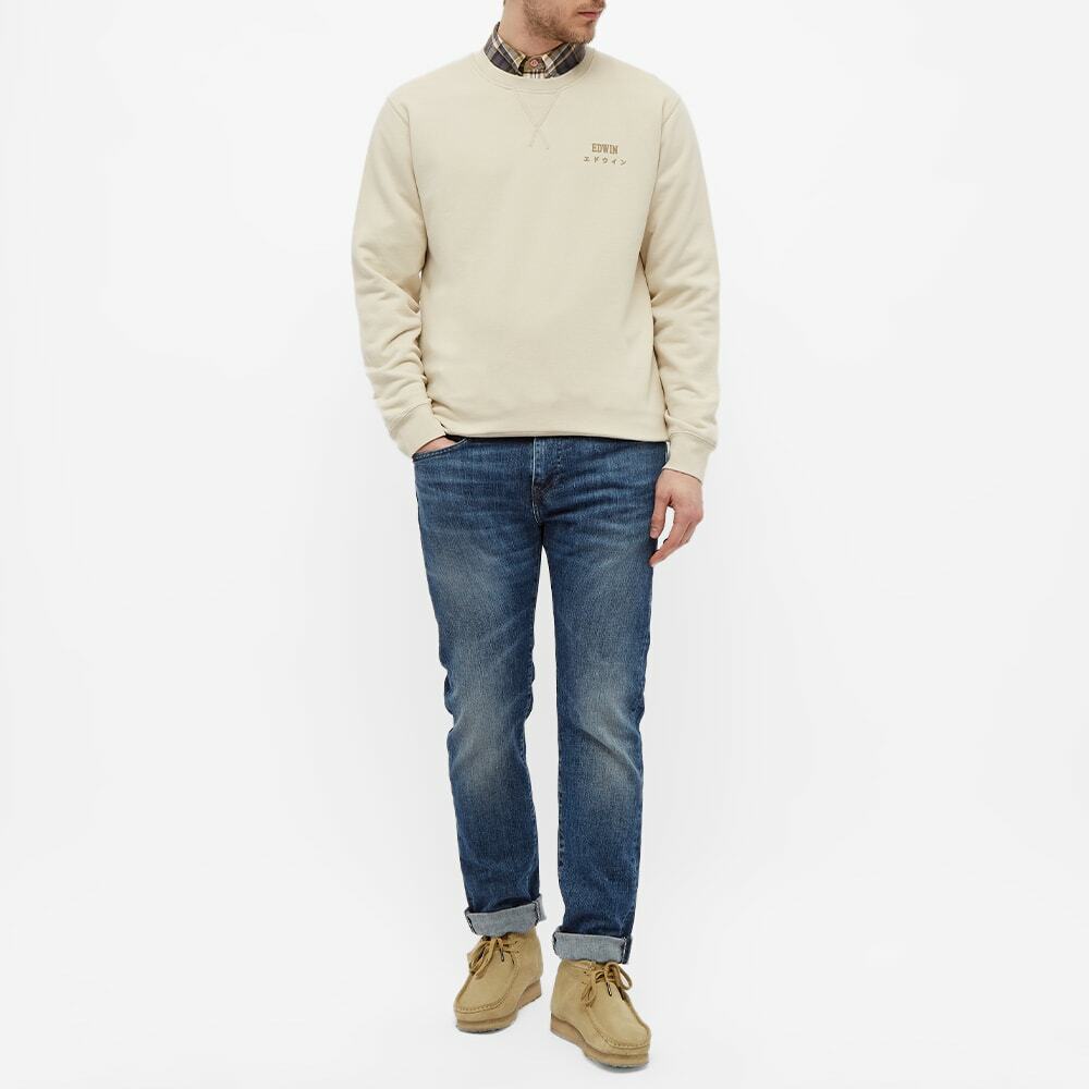 Edwin Men's Base Crew Sweat in Pelican Edwin