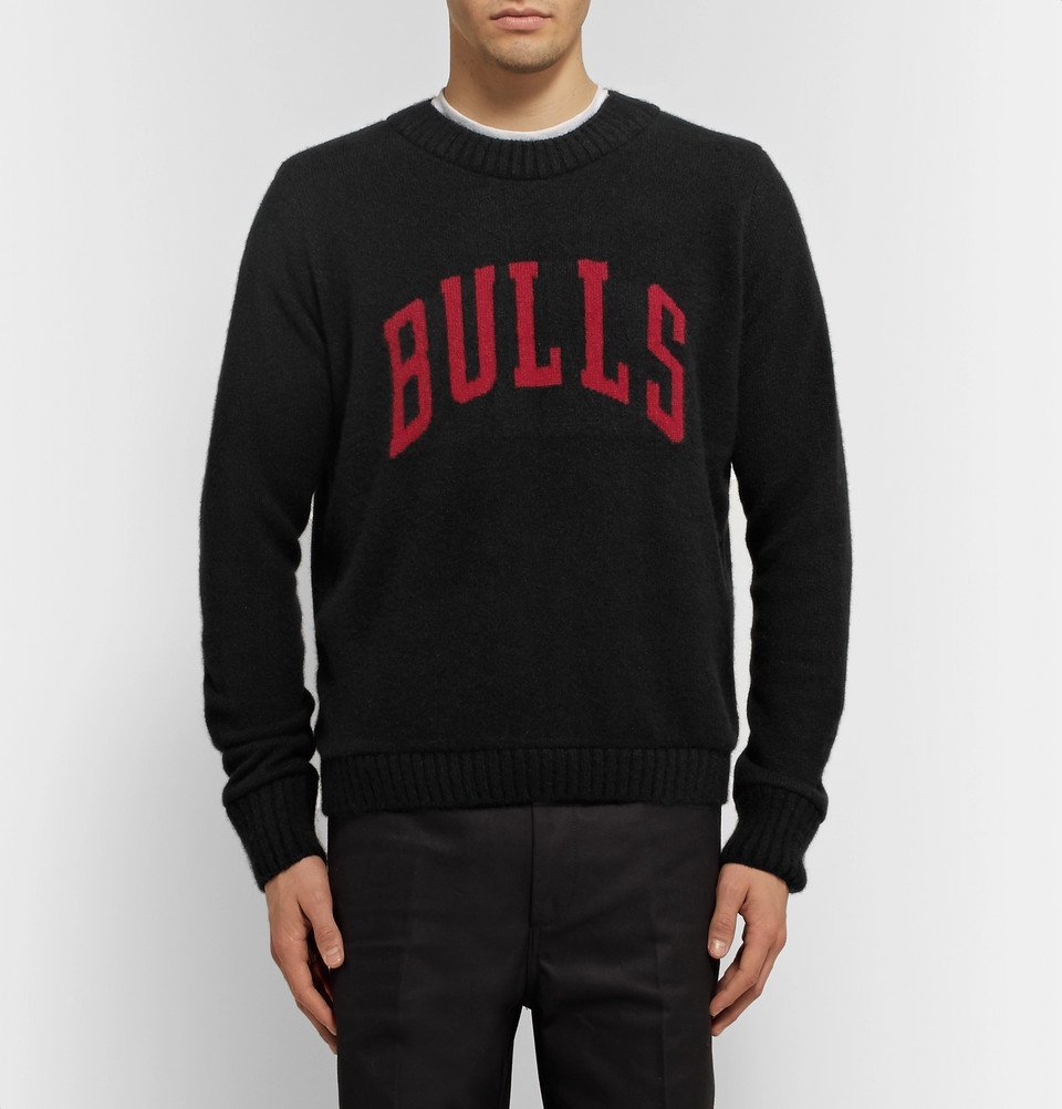 The Elder Statesman - NBA Chicago Bulls Intarsia Cashmere Sweater