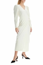 ROTATE wrap midi dress with a wrap White