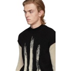 Ann Demeulemeester Black and Off-White Crewneck Sweater
