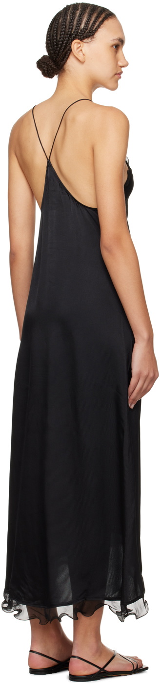 Filippa K Black Structure Frill Maxi Dress