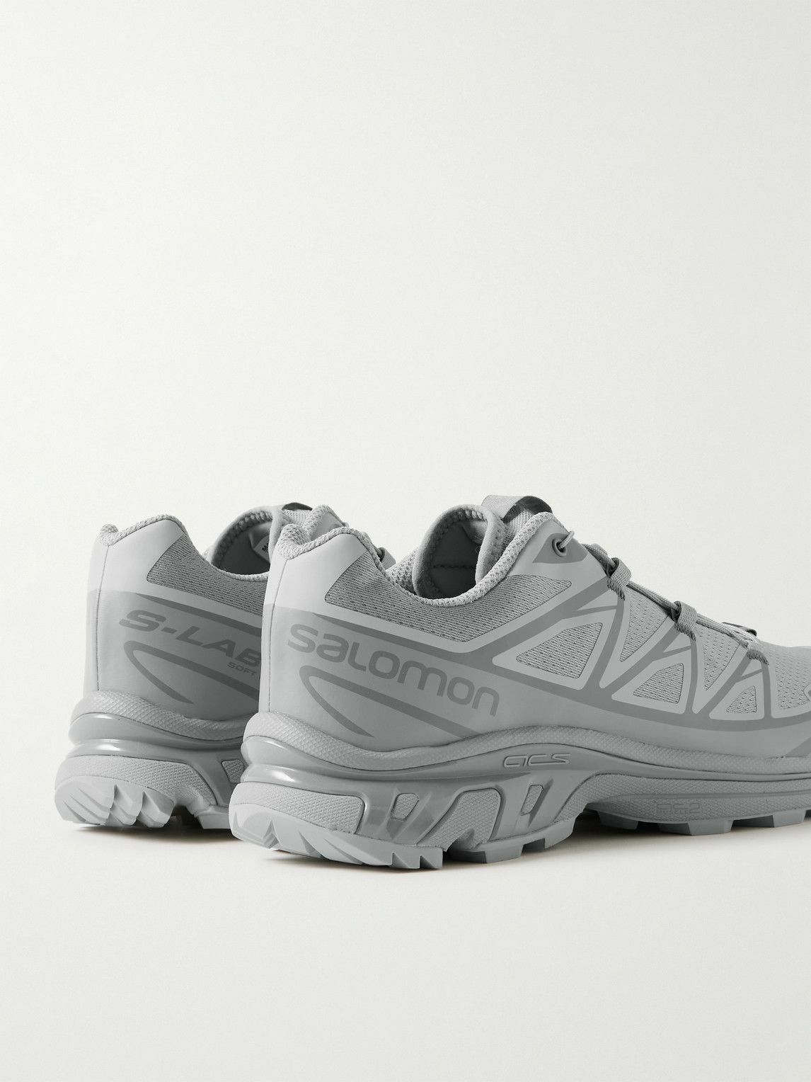 Salomon - XT-6 Rubber-Trimmed Mesh Sneakers - Gray