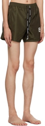 Balmain Khaki Printed Swim Shorts