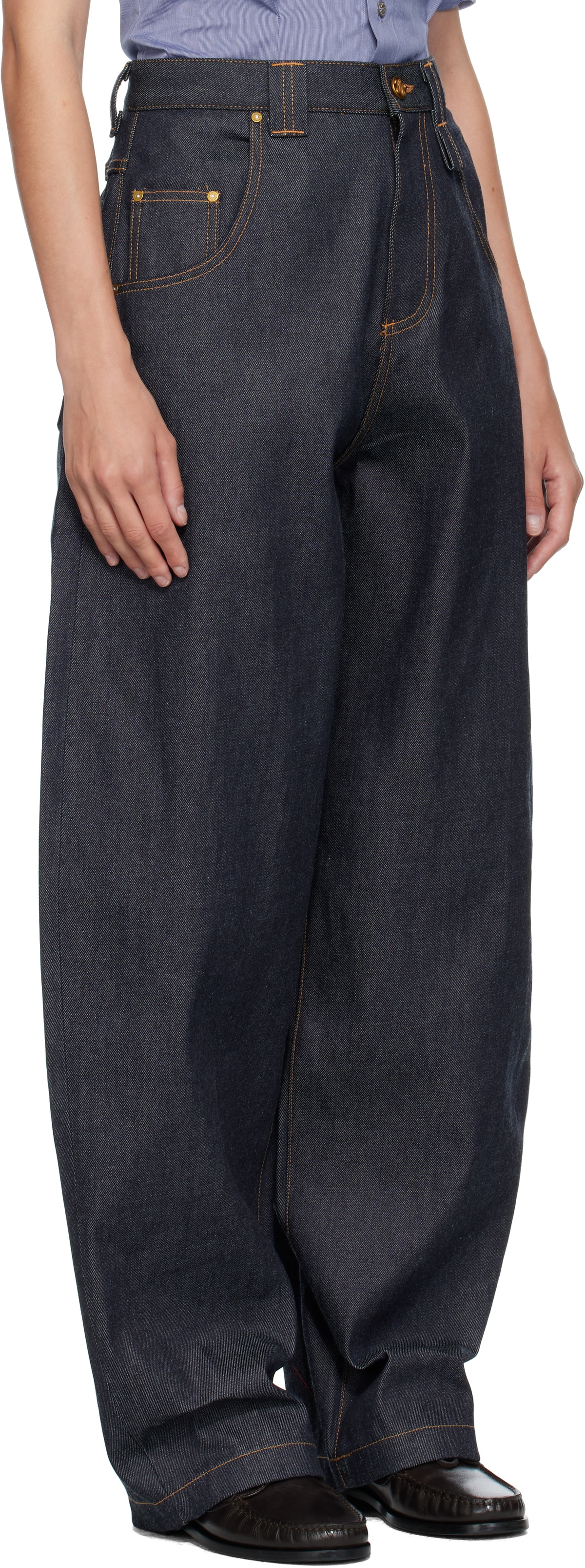 WILLY CHAVARRIA Blue Tapered Bad Girl Jeans