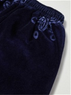 Post-Imperial - Ikeja Printed Cotton-Velvet Drawstring Trousers - Blue