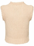 STELLA MCCARTNEY - Cotton Open Knit V Neck Crop Vest