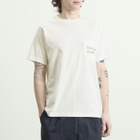 Universal Works Men's Script Logo Pocket T-shirt in Ecru