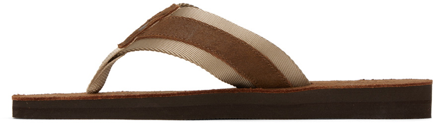 Polo Ralph Lauren Brown Vintage Bolt Flip Flops