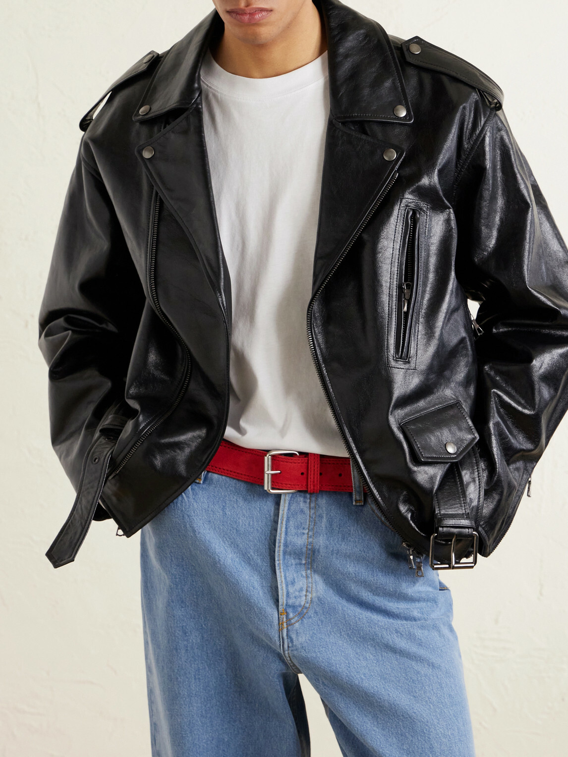 Dries Van Noten - 4cm Suede Belt - Red