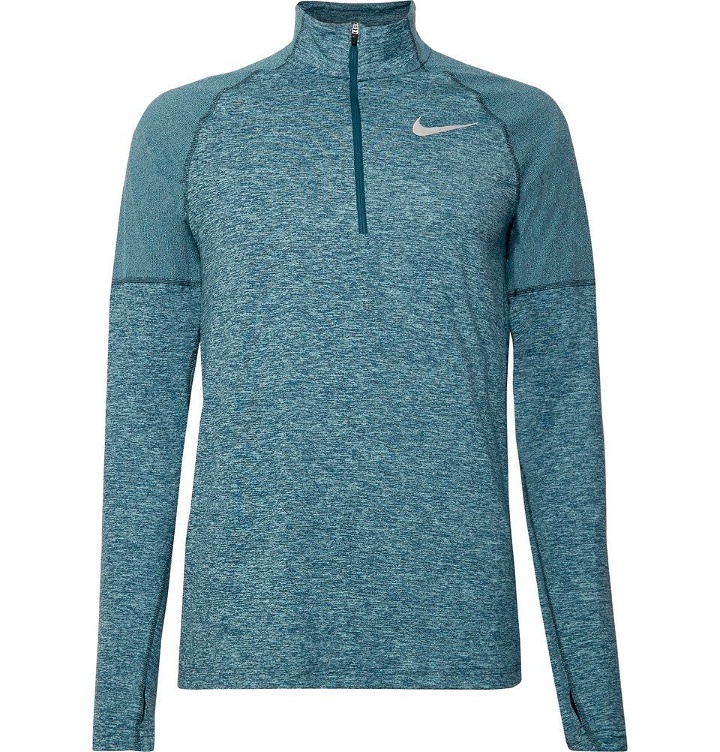 Photo: Nike Running - Element Mélange Dri-FIT Half-Zip Top - Blue