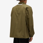 Merely Made Men's Floral Cutwork Coach Jacket in Olive Khaki