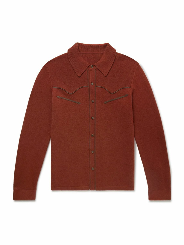 Photo: Guest In Residence - Western Felt-Trimmed Cashmere Shirt - Orange