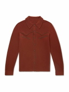 Guest In Residence - Western Felt-Trimmed Cashmere Shirt - Orange
