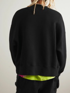 Palm Angels - Logo-Print Apppliqued Cotton-Jersey Sweatshirt - Black