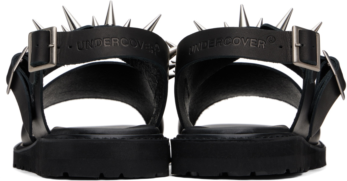 靴 UNDERCOVER STUDS LEATHER SANDAL UNDERCOVER Black foot the coacher Edition Spike Studded